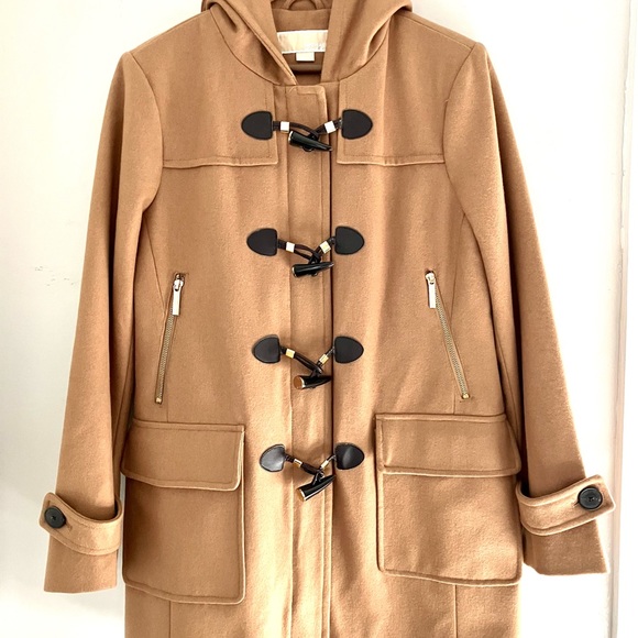 Michael Kors Camel Toggle Wool Hood Coat Size 10 - Picture 2 of 8